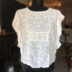 American Eagle Boho White Blouse